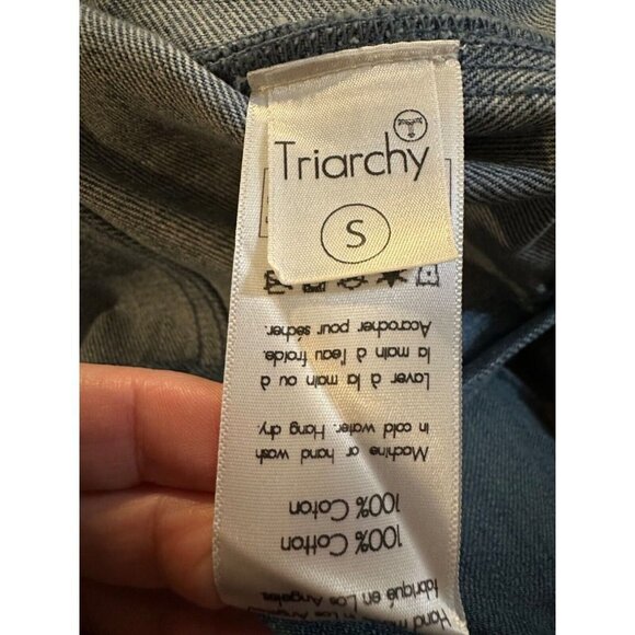 Latest TRIARCHY / ATELIER Denim 2 tones blue 100% cotton denim jacket size Small - Picture 5 of 7